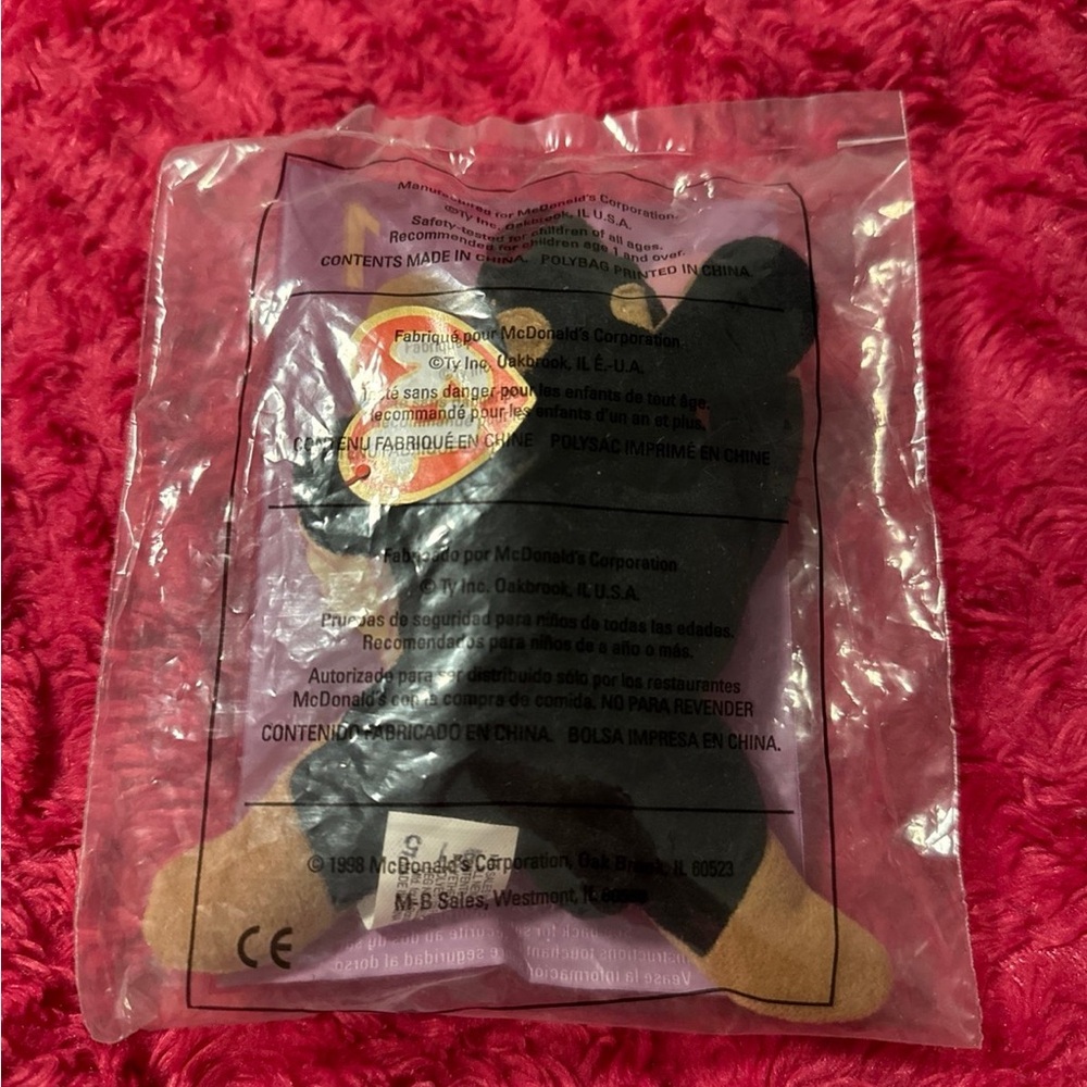 90s 1998 VINTAGE McDonalds TY Beanie Babies Doby Doberman Collectible Toy